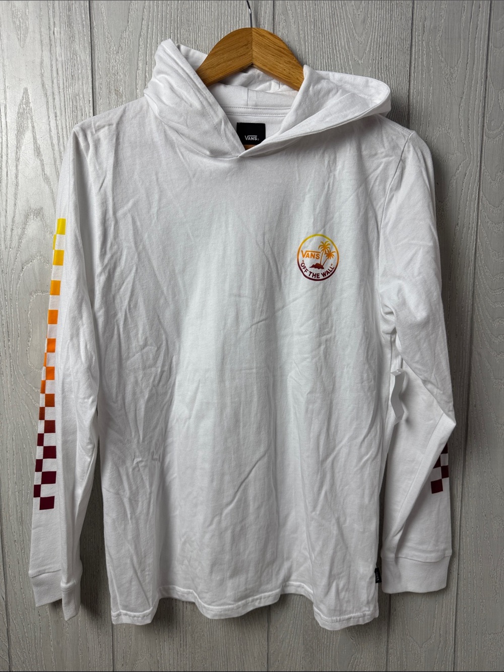 NWT Youth XL white vans long sleep hoodie top